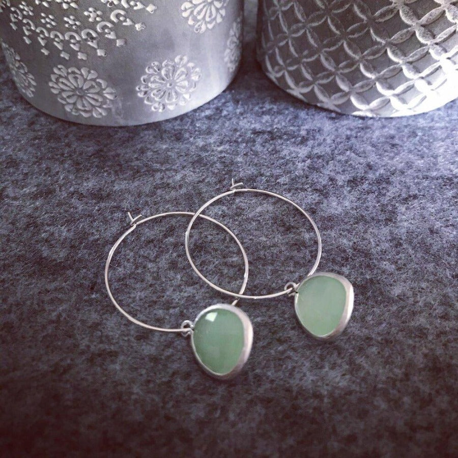 GLASS BEADED EARRINGS (SILVER)
