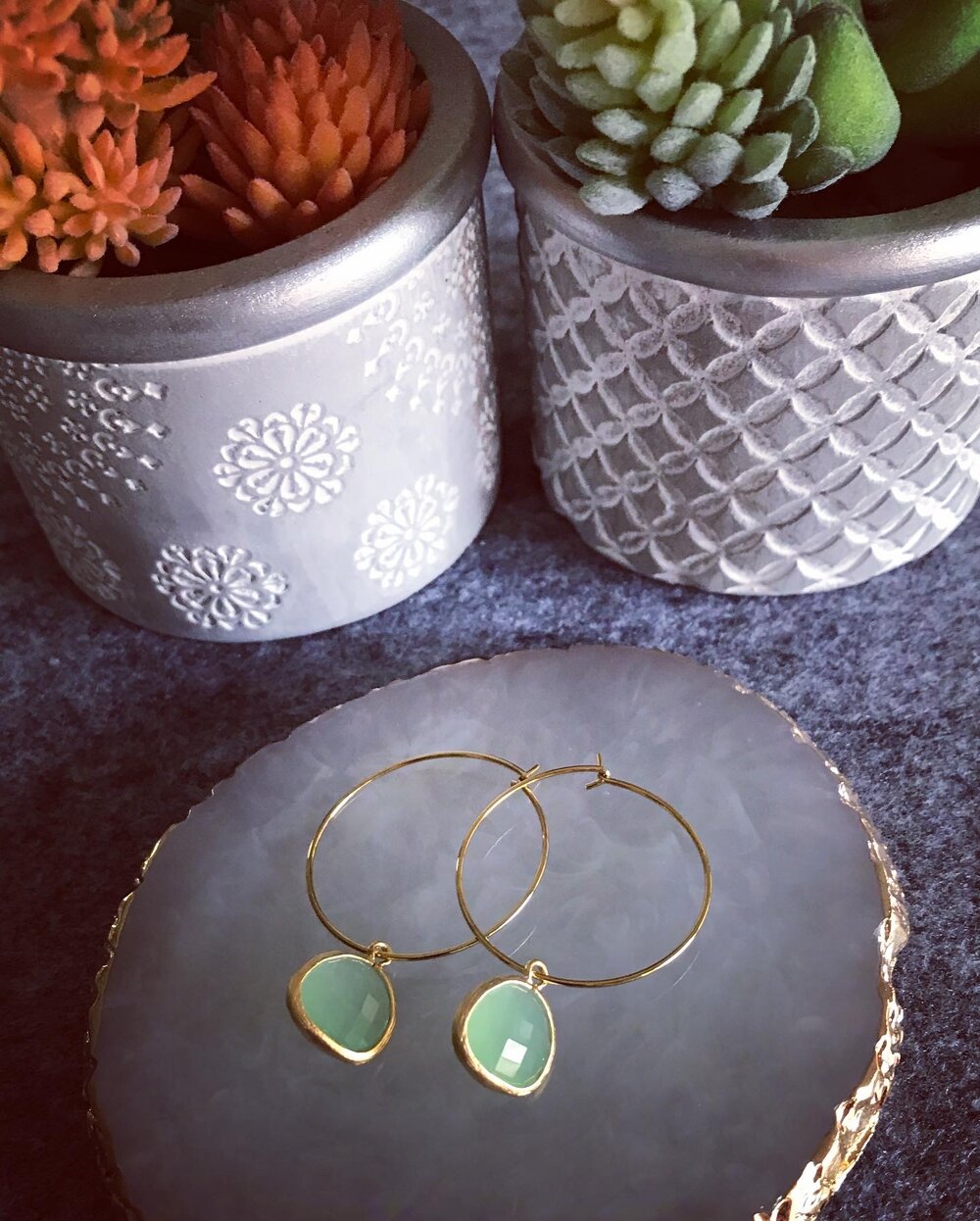 GLASS BEADED EARRINGS (GOLD)