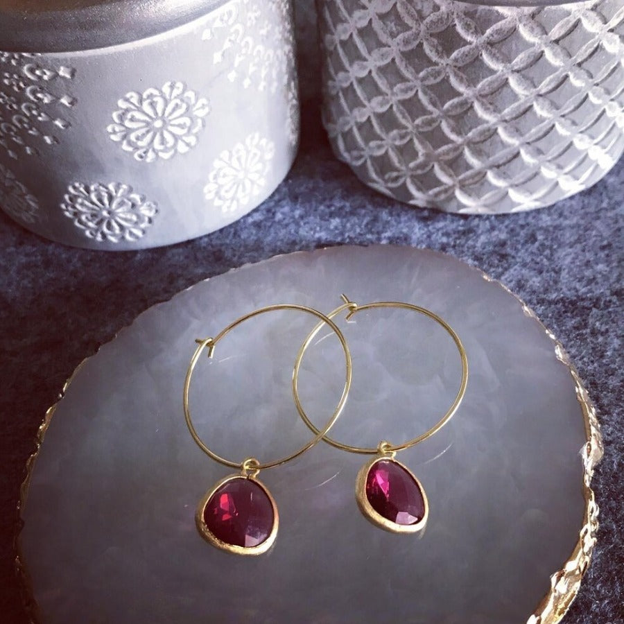 GLASS BEADED EARRINGS (GOLD)