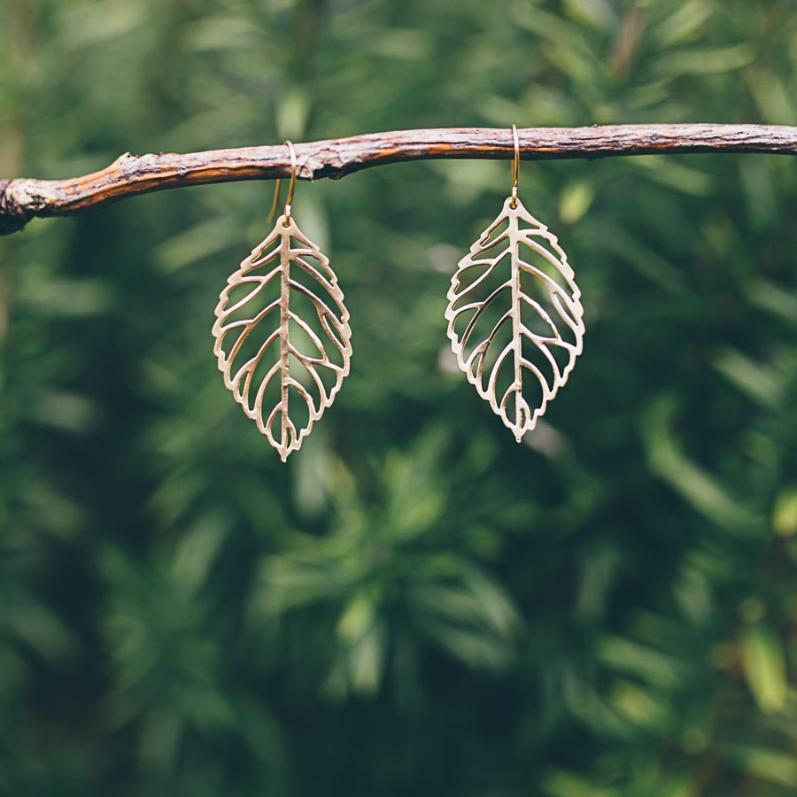 LEAF VEIN EARRINGS