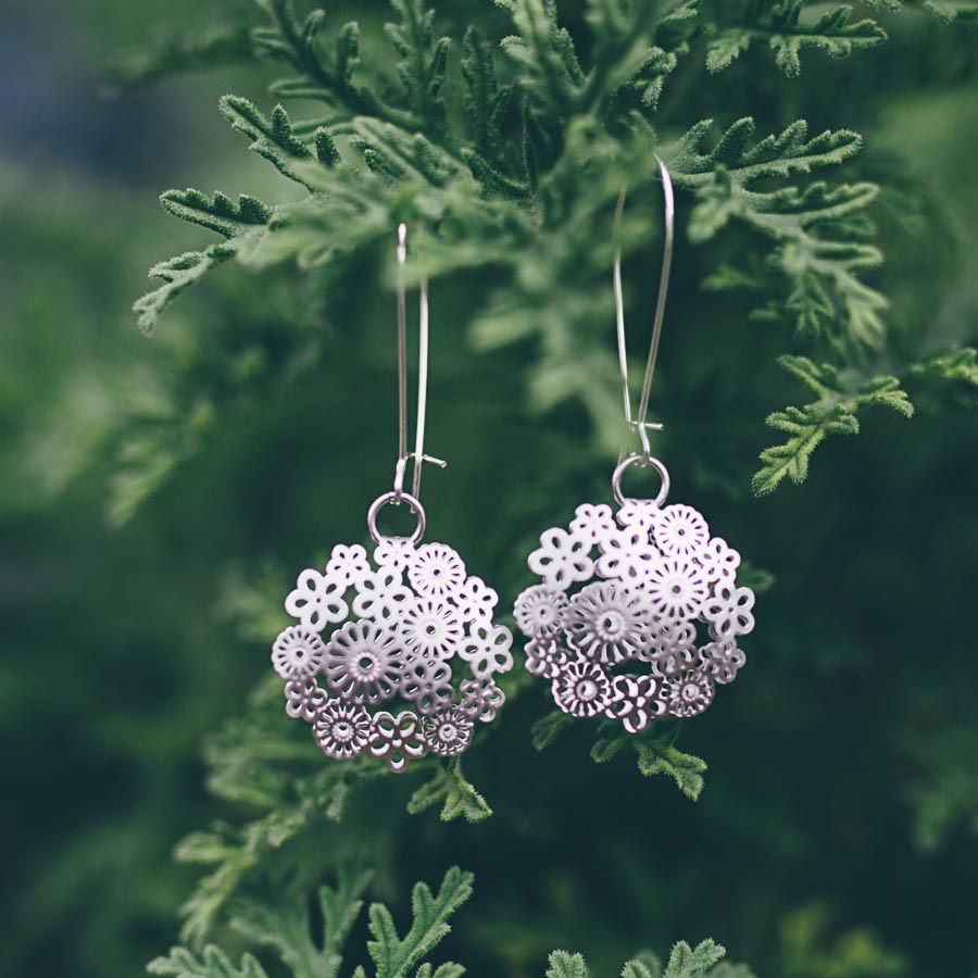 FLORAL LASER CUT EARRINGS