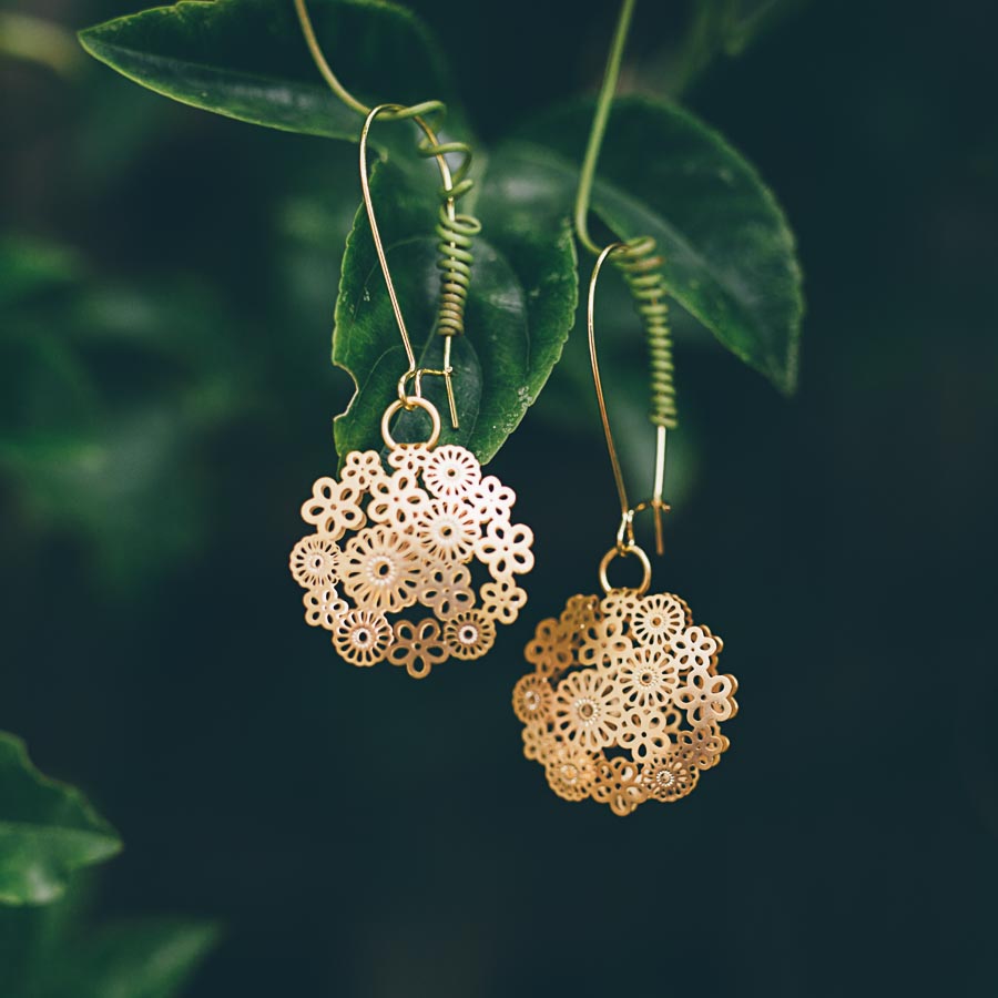 FLORAL LASER CUT EARRINGS