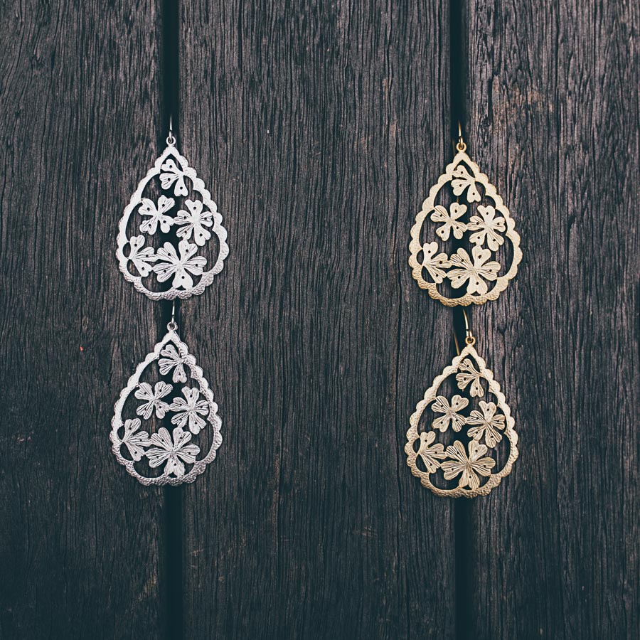 FLOWER PATTERNED EARRINGS