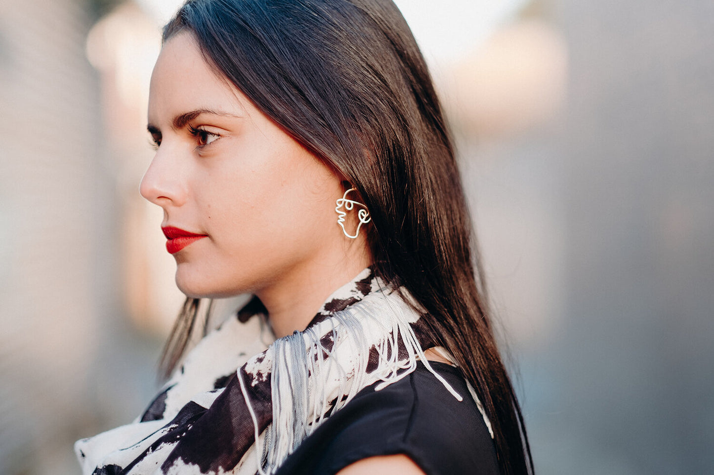 'BERNIE' FACE SKETCH EARRINGS