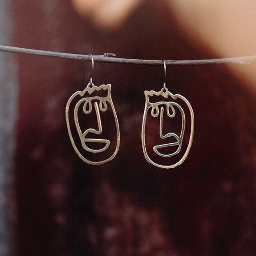 'SIMON' FACE SKETCH EARRINGS