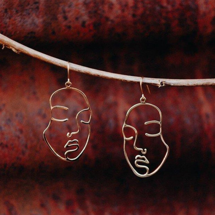 'SOPHIA' FACE SKETCH EARRINGS