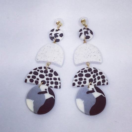 ABSTRACT MONOCHROME STATEMENT POLY STUDS