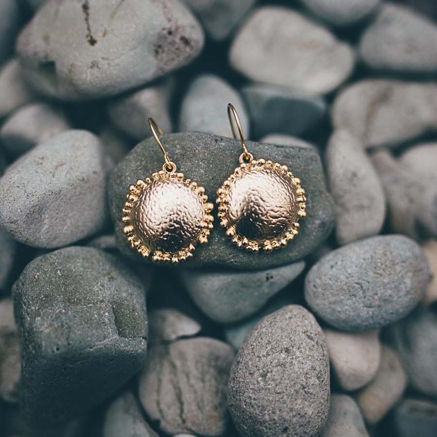 TEXTURED DOME EARRINGS